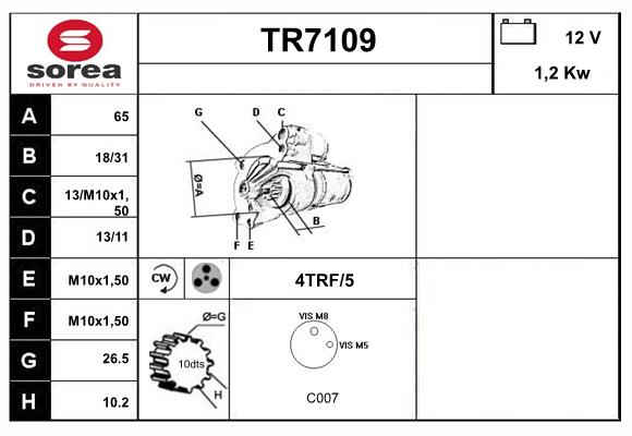 Démarreur SERA TR7109