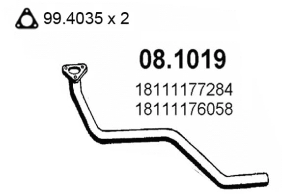 Tuyau d'échappement ASSO 08.1019