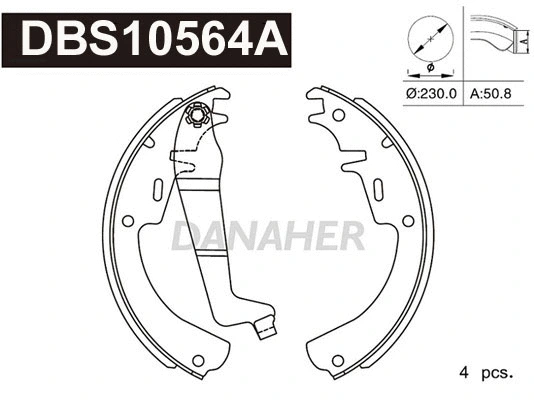 Jeu de mâchoires de frein DANAHER DBS10564A
