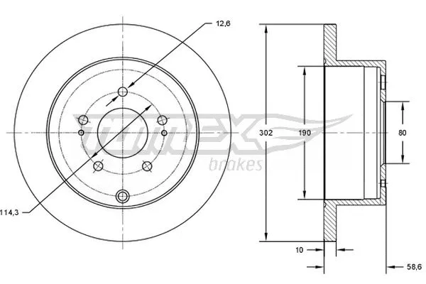 Disque de frein TOMEX Brakes TX 73-16