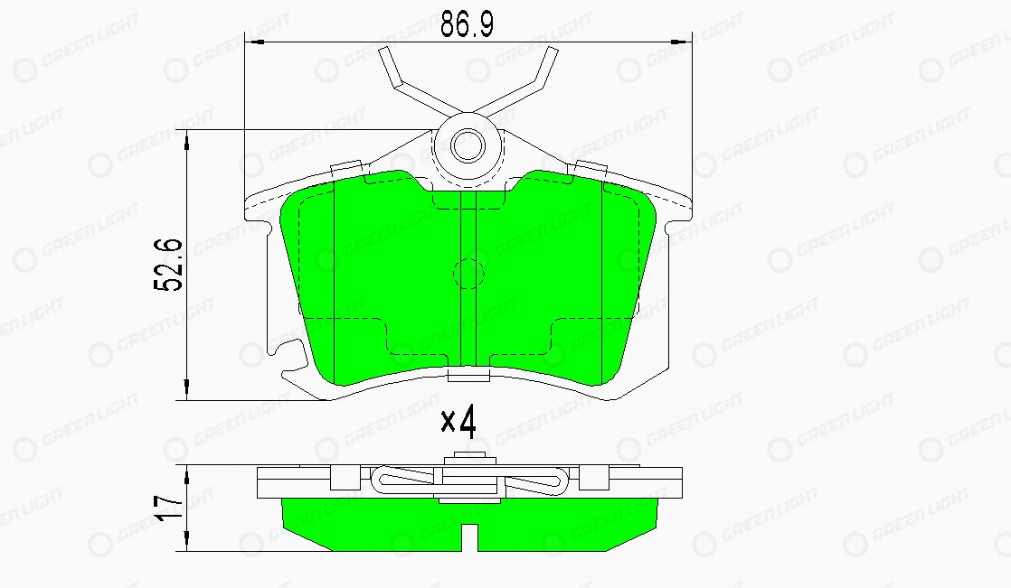 Kit de plaquettes de frein, frein à disque Automotive Adriado GLBP0113