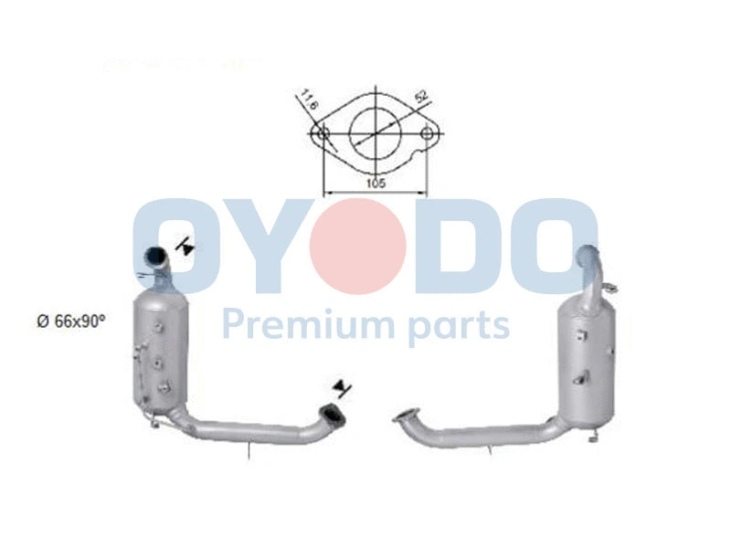 Filtre à particules / à suie, échappement Oyodo 20N0003-OYO