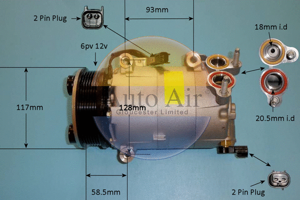 Compresseur, climatisation AUTO AIR GLOUCESTER 14-9670
