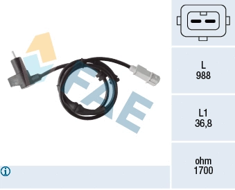 Capteur, vitesse de roue FAE 78373
