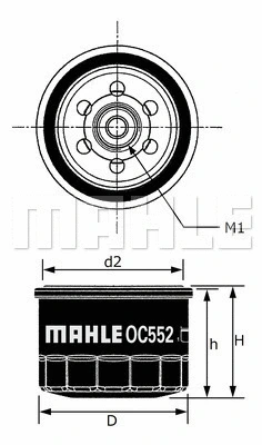 Filtre à huile MAHLE OC 552