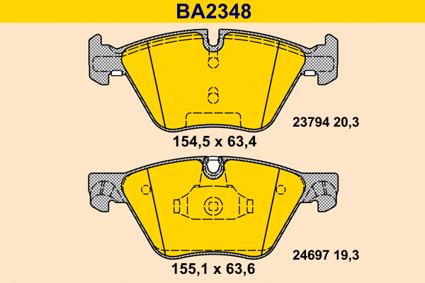 Kit de plaquettes de frein, frein à disque BARUM BA2348
