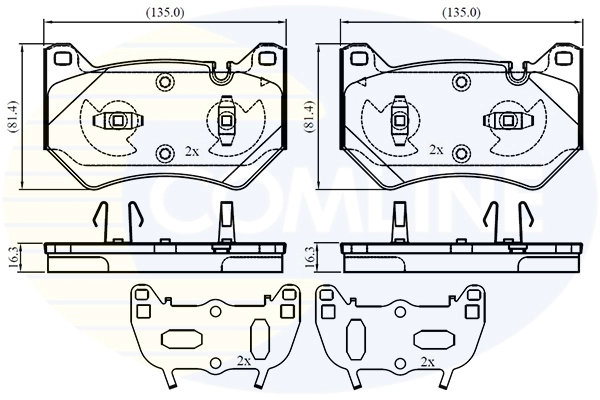 Kit de plaquettes de frein, frein à disque COMLINE CBP02778