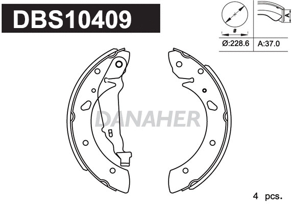 Jeu de mâchoires de frein DANAHER DBS10409
