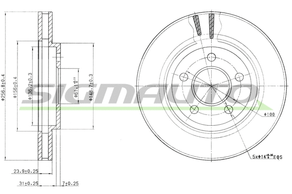 Disque de frein SIGMAUTO DBC001V