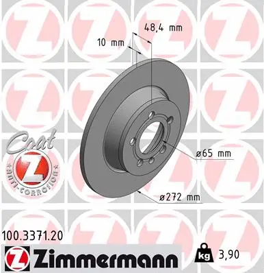 Disque de frein ZIMMERMANN 100.3371.20