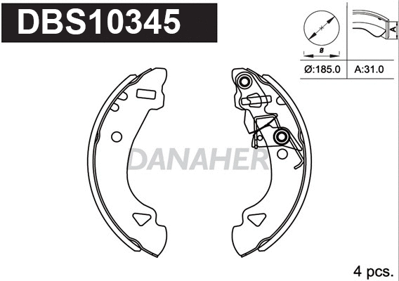 Jeu de mâchoires de frein DANAHER DBS10345