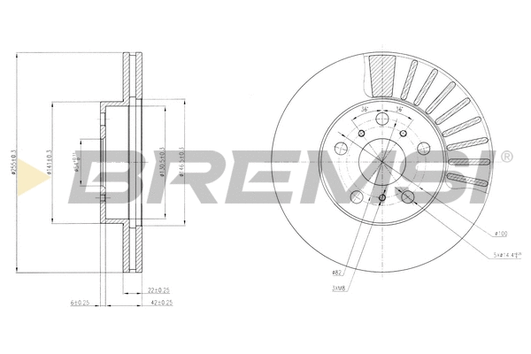 Disque de frein BREMSI CD6403V