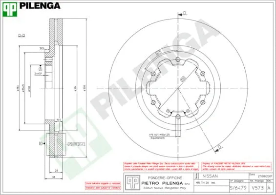 Disque de frein PILENGA V573