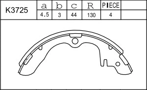 Jeu de mâchoires de frein ASIMCO K3725