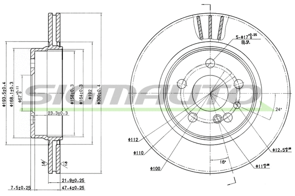 Disque de frein SIGMAUTO DBA630V