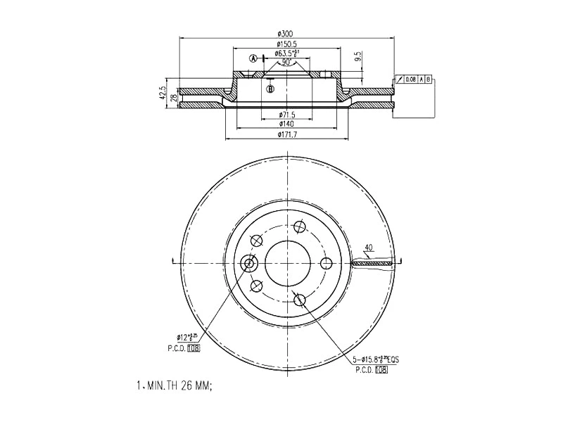 Disque de frein A.Z. Meisterteile AZMT-44-024-1285