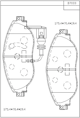 Kit de plaquettes de frein, frein à disque ASIMCO KD7033