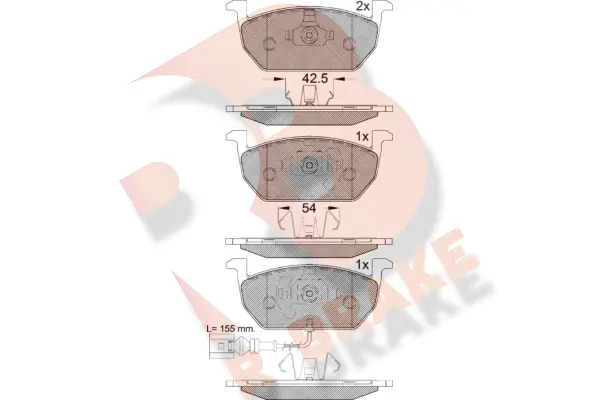 Kit de plaquettes de frein, frein à disque R BRAKE RB2189