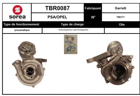 Turbocompresseur, suralimentation EAI TBR0087