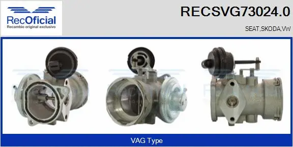 Vanne EGR RECOFICIAL RECSVG73024.0