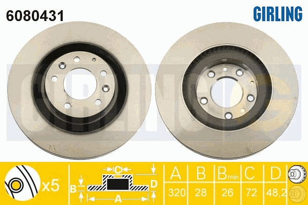 Disque de frein GIRLING 6080431