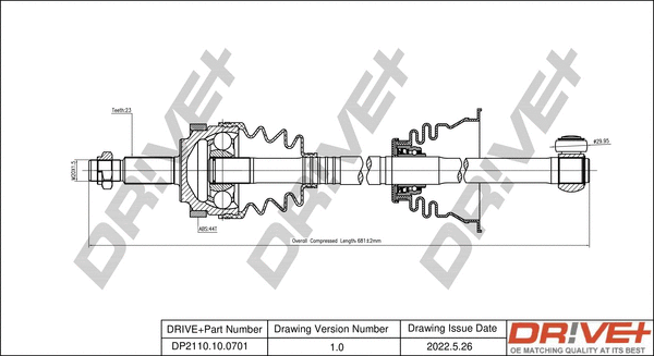 Arbre de transmission Dr!ve+ DP2110.10.0701