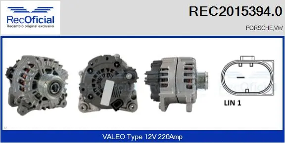 Alternateur RECOFICIAL REC2015394.0