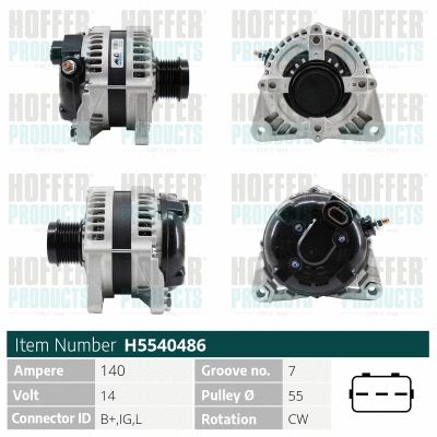 Alternateur HOFFER H5540486