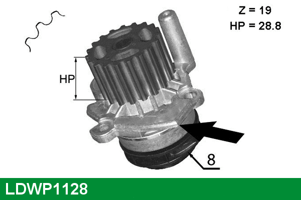 Pompe à eau, refroidissement du moteur LUCAS LDWP1128