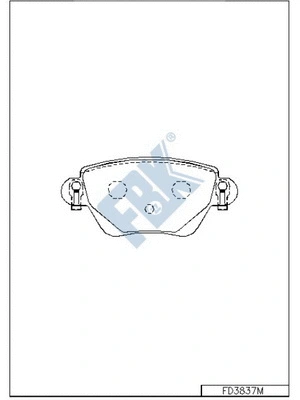 Kit de plaquettes de frein, frein à disque FBK FD3837M