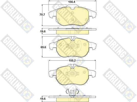 Kit de plaquettes de frein, frein à disque GIRLING 6116132