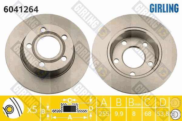 Disque de frein GIRLING 6041264