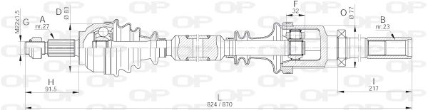 Arbre de transmission OPEN PARTS DRS6319.00