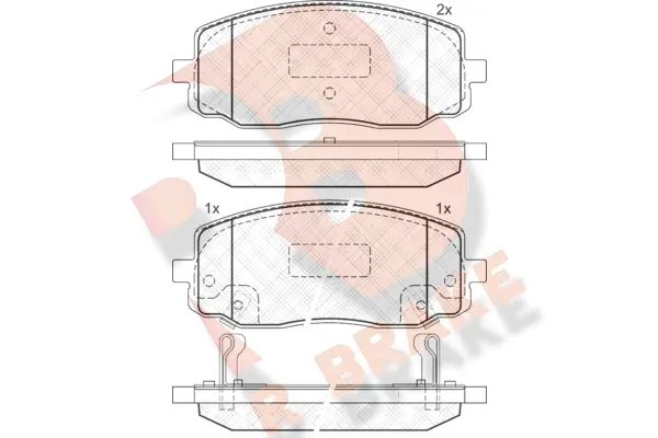 Kit de plaquettes de frein, frein à disque R BRAKE RB1709