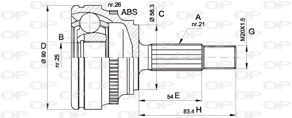 Jeu de joints, arbre de transmission OPEN PARTS CVJ5279.10