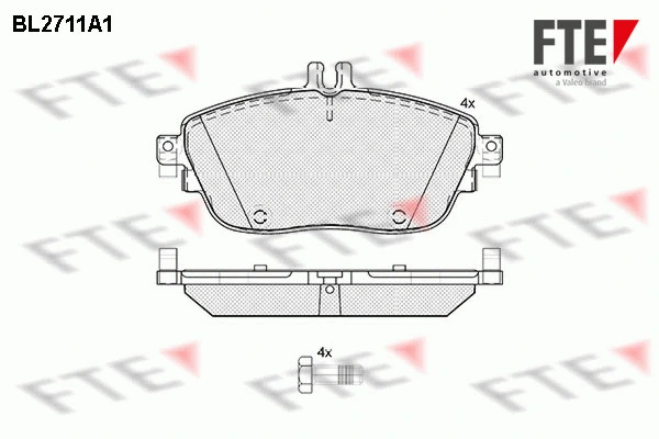 Kit de plaquettes de frein, frein à disque FTE 9010937