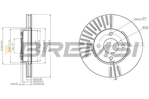 Disque de frein BREMSI CD8068V