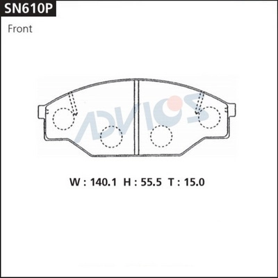 Kit de plaquettes de frein, frein à disque ADVICS SN610P