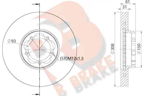 Disque de frein R BRAKE 78RBD16548