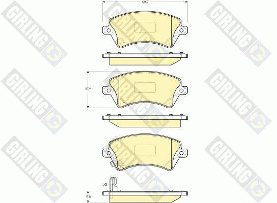 Kit de plaquettes de frein, frein à disque GIRLING 6132881