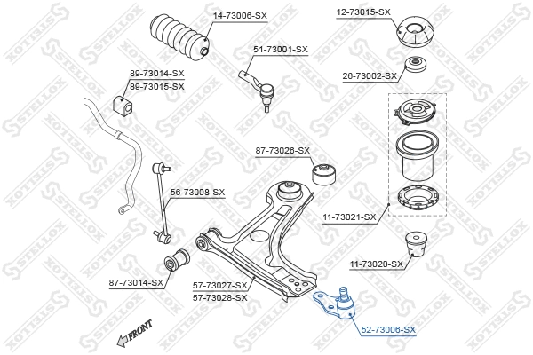 Rotule de suspension STELLOX 52-73006-SX