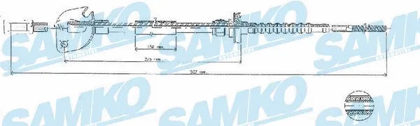 Tirette à câble, commande d'embrayage SAMKO C0049C