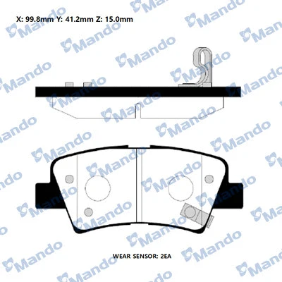 Kit de plaquettes de frein, frein à disque MANDO RMPH59NS