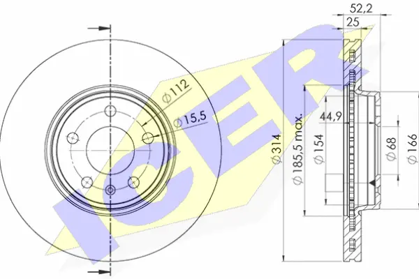 Disque de frein ICER 78BD6077-2