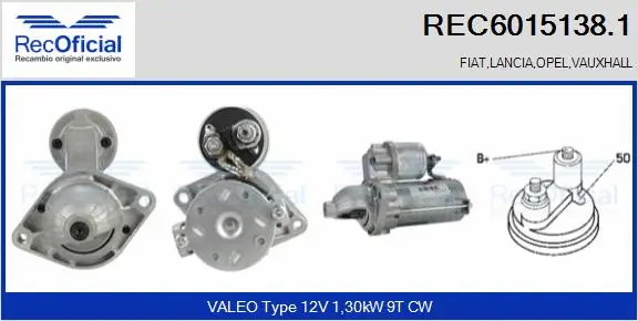 Démarreur RECOFICIAL REC6015138.1