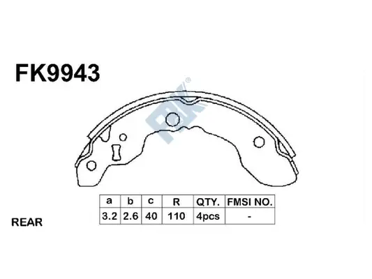 Jeu de mâchoires de frein FBK FK9943