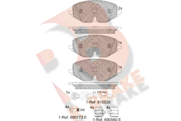 Kit de plaquettes de frein, frein à disque R BRAKE RB2369
