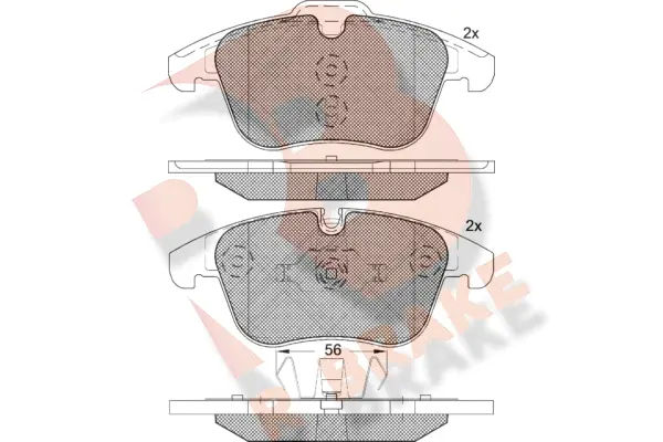 Kit de plaquettes de frein, frein à disque R BRAKE RB1775-203