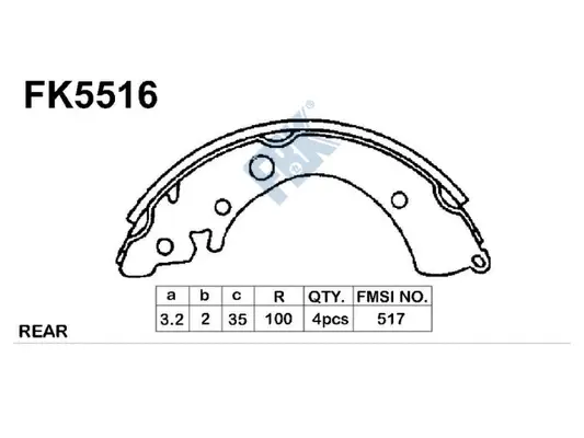 Jeu de mâchoires de frein FBK FK5516