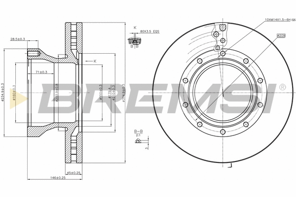 Disque de frein BREMSI CD5258V